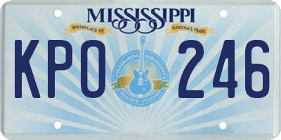 MS license plate KPO246