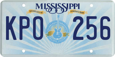 MS license plate KPO256