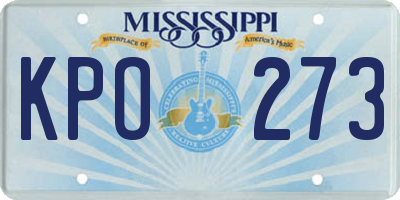 MS license plate KPO273
