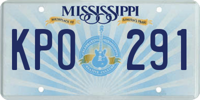 MS license plate KPO291