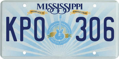 MS license plate KPO306
