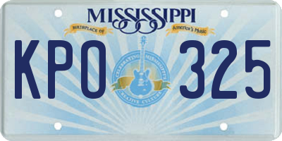 MS license plate KPO325