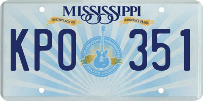 MS license plate KPO351