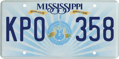 MS license plate KPO358