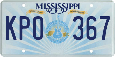MS license plate KPO367