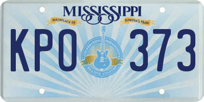 MS license plate KPO373