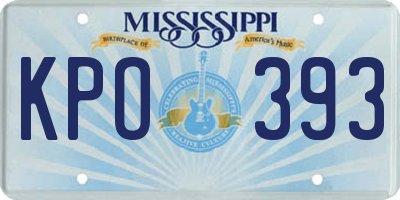 MS license plate KPO393