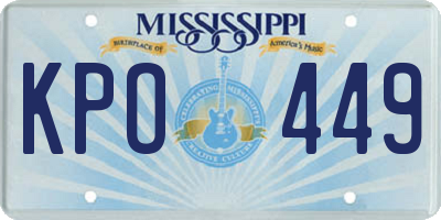 MS license plate KPO449