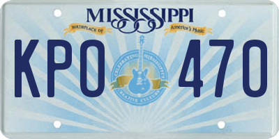 MS license plate KPO470