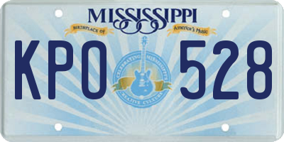 MS license plate KPO528