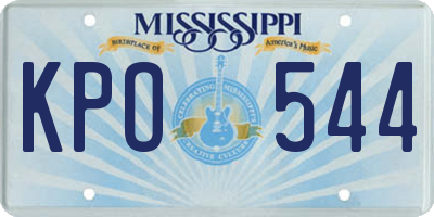 MS license plate KPO544