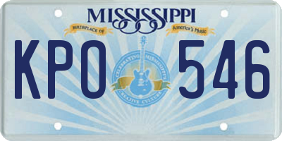 MS license plate KPO546