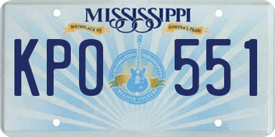 MS license plate KPO551
