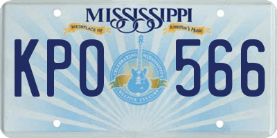 MS license plate KPO566