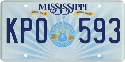 MS license plate KPO593