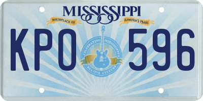 MS license plate KPO596