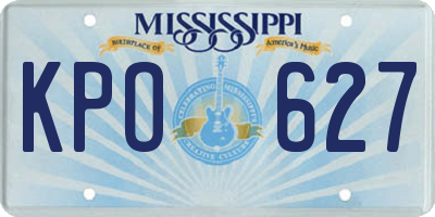 MS license plate KPO627