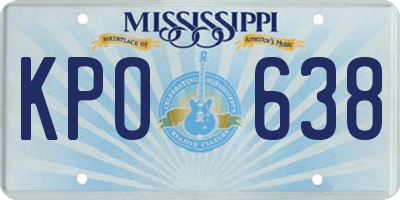 MS license plate KPO638
