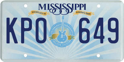 MS license plate KPO649
