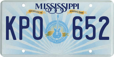 MS license plate KPO652