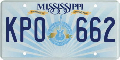 MS license plate KPO662