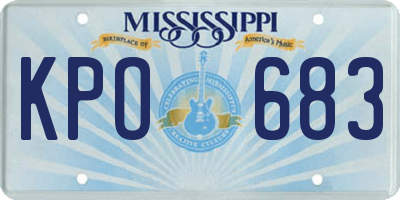 MS license plate KPO683