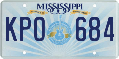 MS license plate KPO684