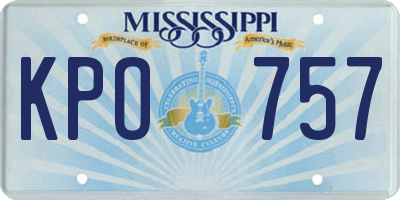 MS license plate KPO757