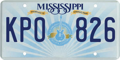 MS license plate KPO826