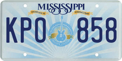 MS license plate KPO858