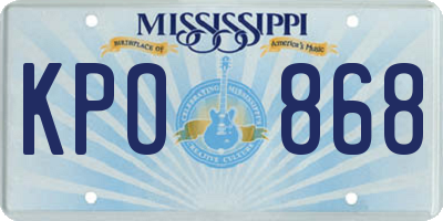 MS license plate KPO868