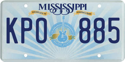 MS license plate KPO885