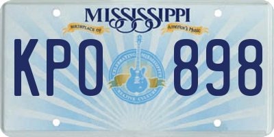 MS license plate KPO898