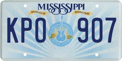 MS license plate KPO907