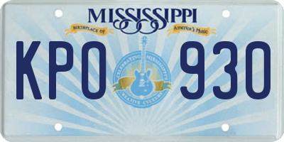 MS license plate KPO930