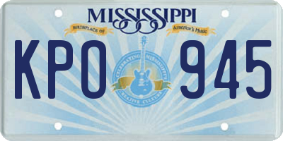 MS license plate KPO945