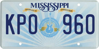 MS license plate KPO960