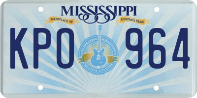MS license plate KPO964