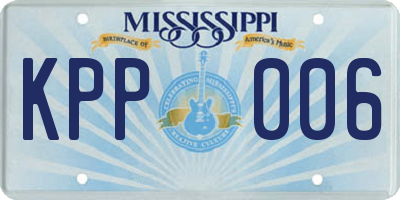 MS license plate KPP006