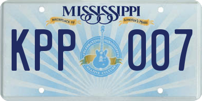 MS license plate KPP007