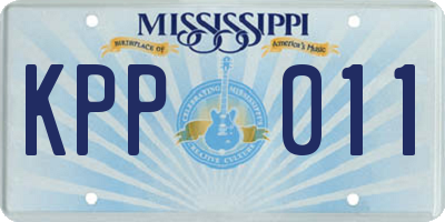 MS license plate KPP011