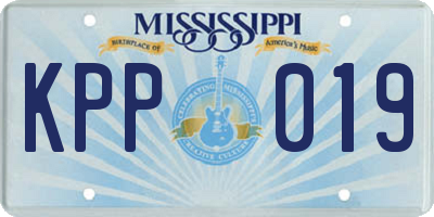 MS license plate KPP019