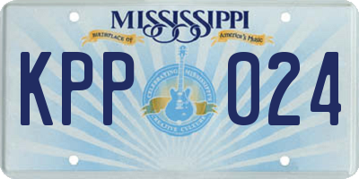 MS license plate KPP024