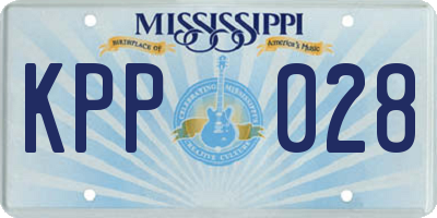 MS license plate KPP028