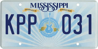 MS license plate KPP031