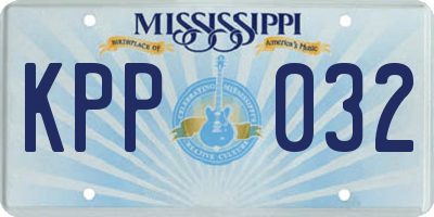 MS license plate KPP032
