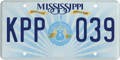 MS license plate KPP039