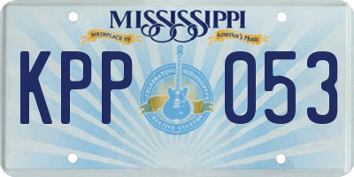 MS license plate KPP053