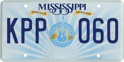 MS license plate KPP060
