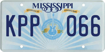 MS license plate KPP066